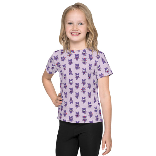 Cool Halloween bats having fun Kids crew neck t-shirt. Front view