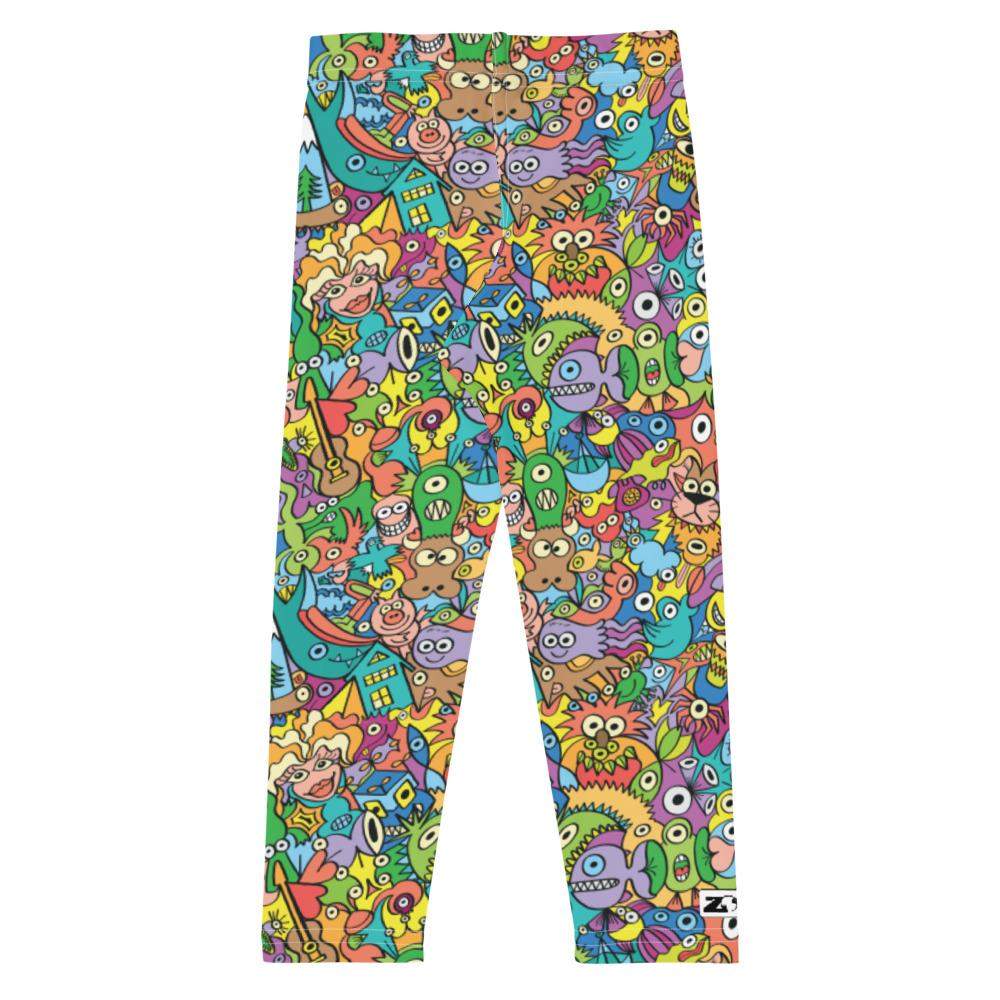 Cheerful crowd enjoying a lively carnival Kid's Leggings-Kids Leggings