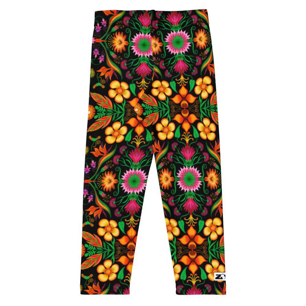 Wild flowers in a luxuriant jungle Kid's Leggings-Kids Leggings