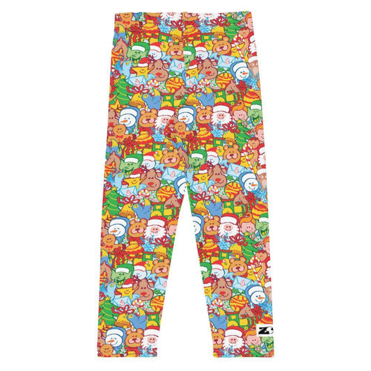 All Christmas stars pattern design Kid's Leggings-Kids Leggings