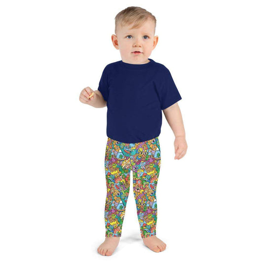 Cheerful crowd enjoying a lively carnival Kid's Leggings-Kids Leggings