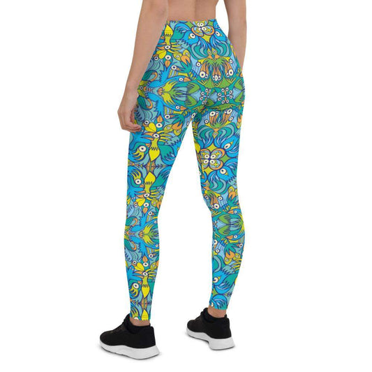 Exotic birds tropical pattern Leggings-Leggings