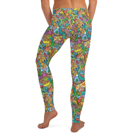 Cheerful crowd enjoying a lively carnival Leggings-Leggings