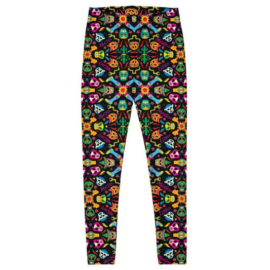 Mexican wrestling colorful party Leggings-Leggings