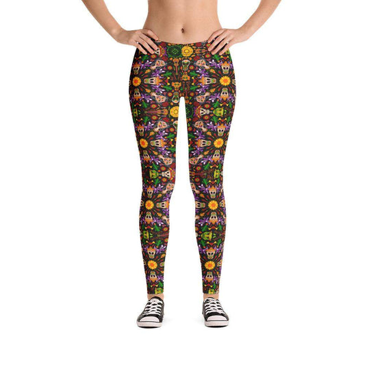 Mexican skulls celebrating the Day of the dead Leggings-Leggings