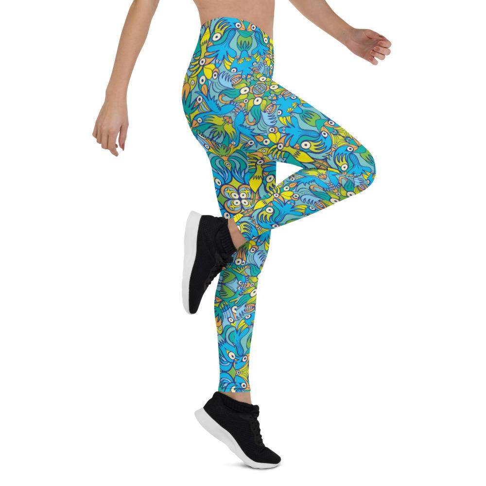Exotic birds tropical pattern Leggings-Leggings
