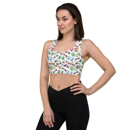 Cool insects madly in love Longline sports bra-Longline sports bras