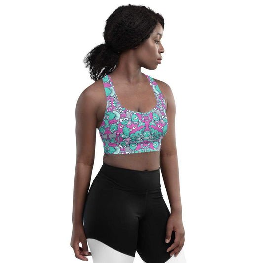 Sea creatures from an alien world Longline sports bra-Longline sports bras