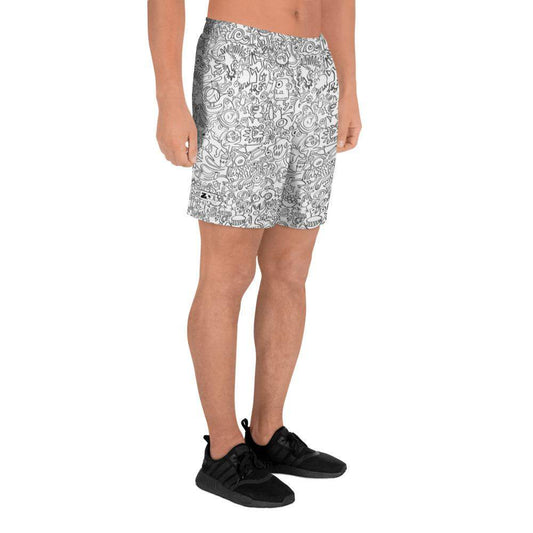 Impossible to stop doodling Men's Athletic Long Shorts-Athletic long shorts
