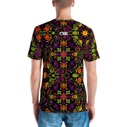All Halloween stars in a creepy pattern design Men's T-shirt-All-over print T-Shirts