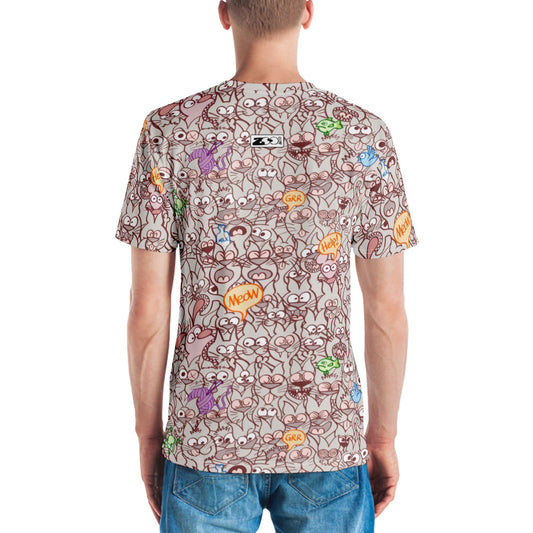 Exclusive design only for real cat lovers All-over print Men's t-shirt. Back view
