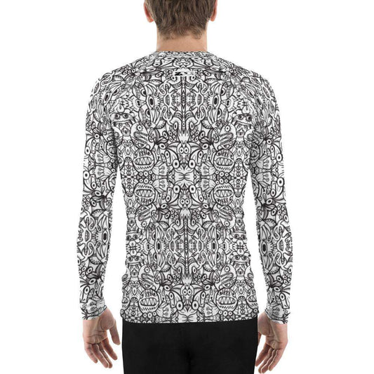 Brush style doodle critters Men's Rash Guard-Rash guards
