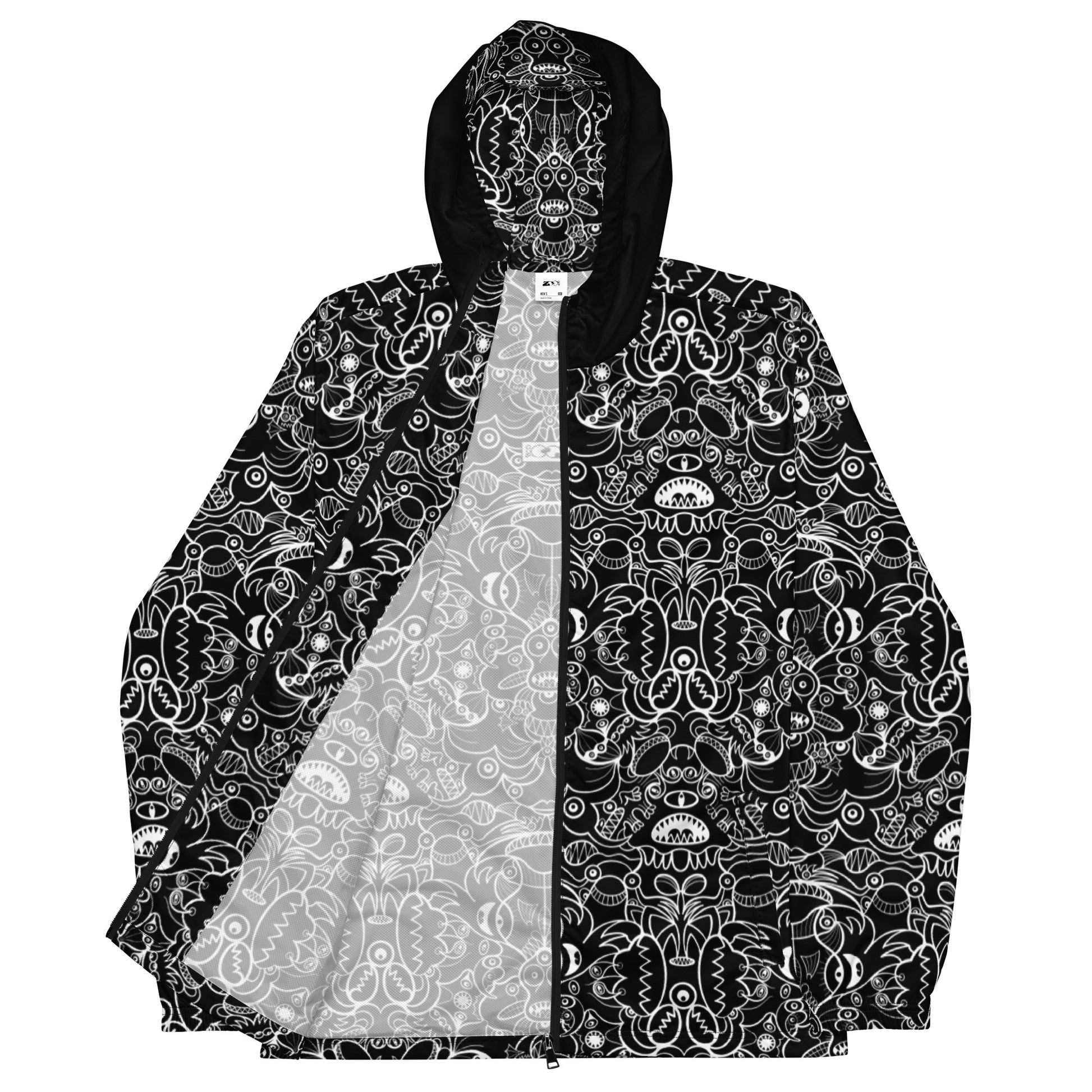 The powerful dark side of the Doodle world Men’s windbreaker. Product details