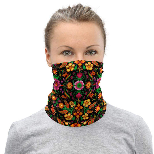 Wild flowers in a luxuriant jungle Neck Gaiter-Neck gaiters