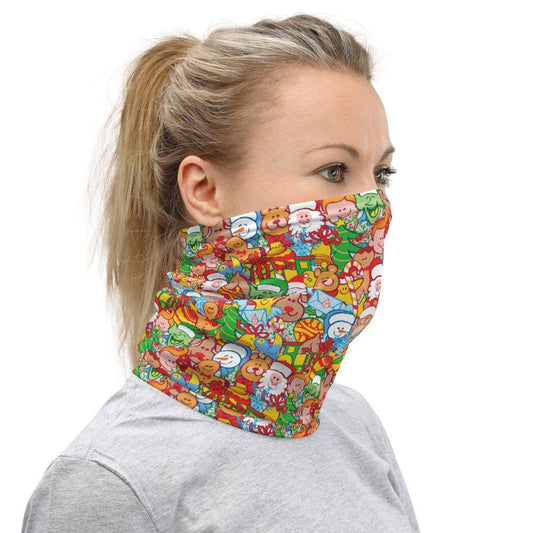 All Christmas stars in a pattern design Neck Gaiter-Neck gaiters