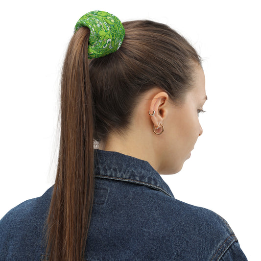 A tangled army of happy green frogs appears when the rain stops Neck Gaiter. Lifestyle