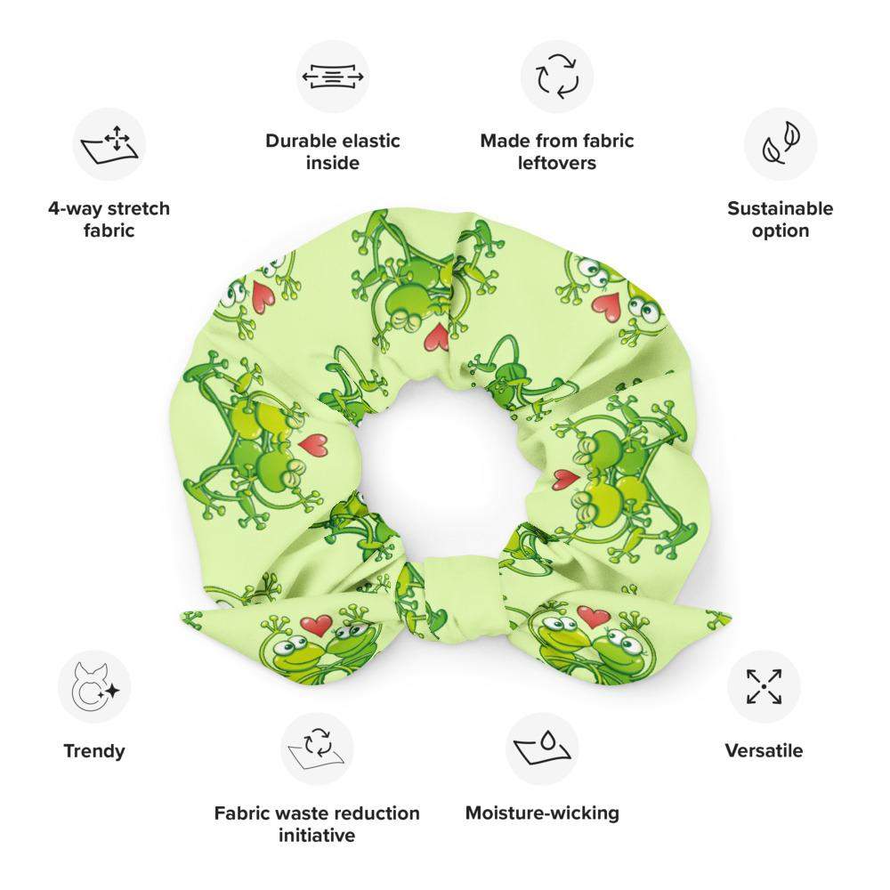 Green frogs are calling for love Scrunchie-On sale,Scrunchies