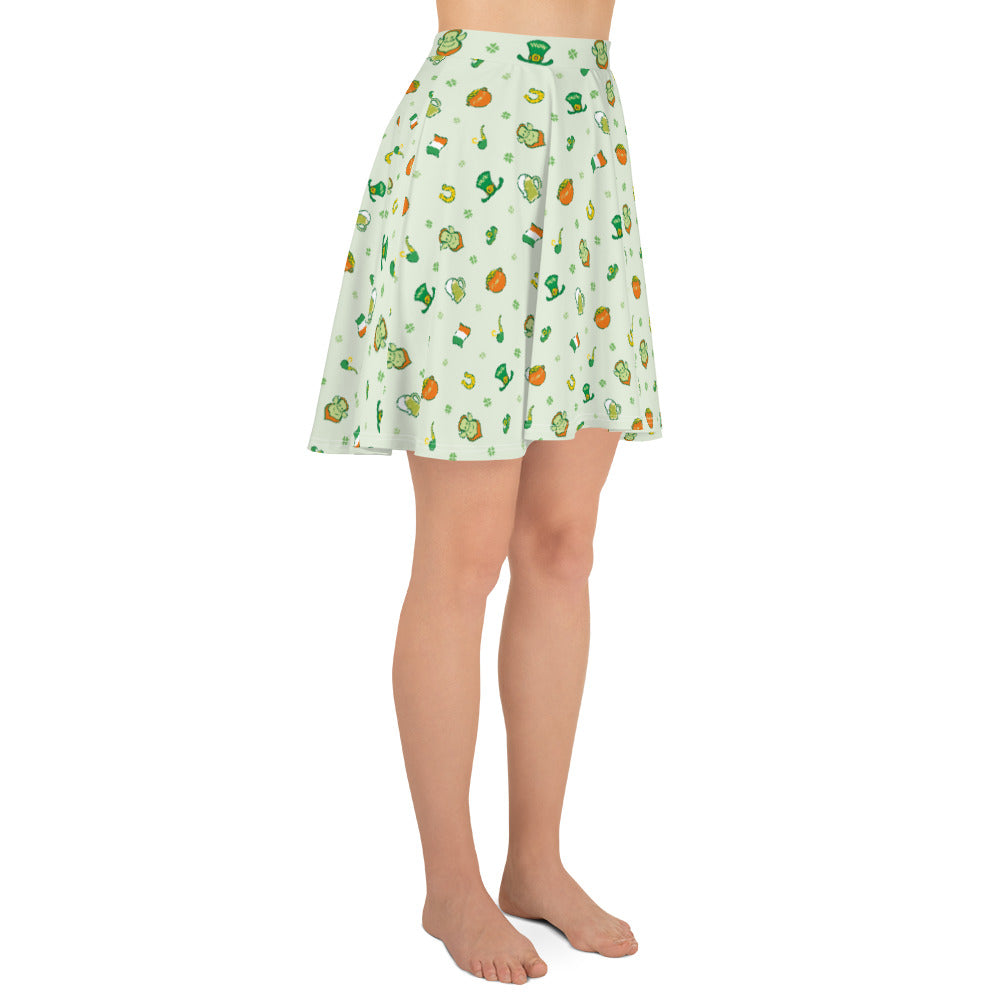 Celebrate Saint Patrick's Day in style Skater Skirt. Side view
