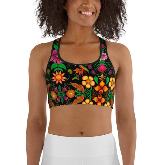 Wild flowers in a luxuriant jungle Sports bra-Sports bras