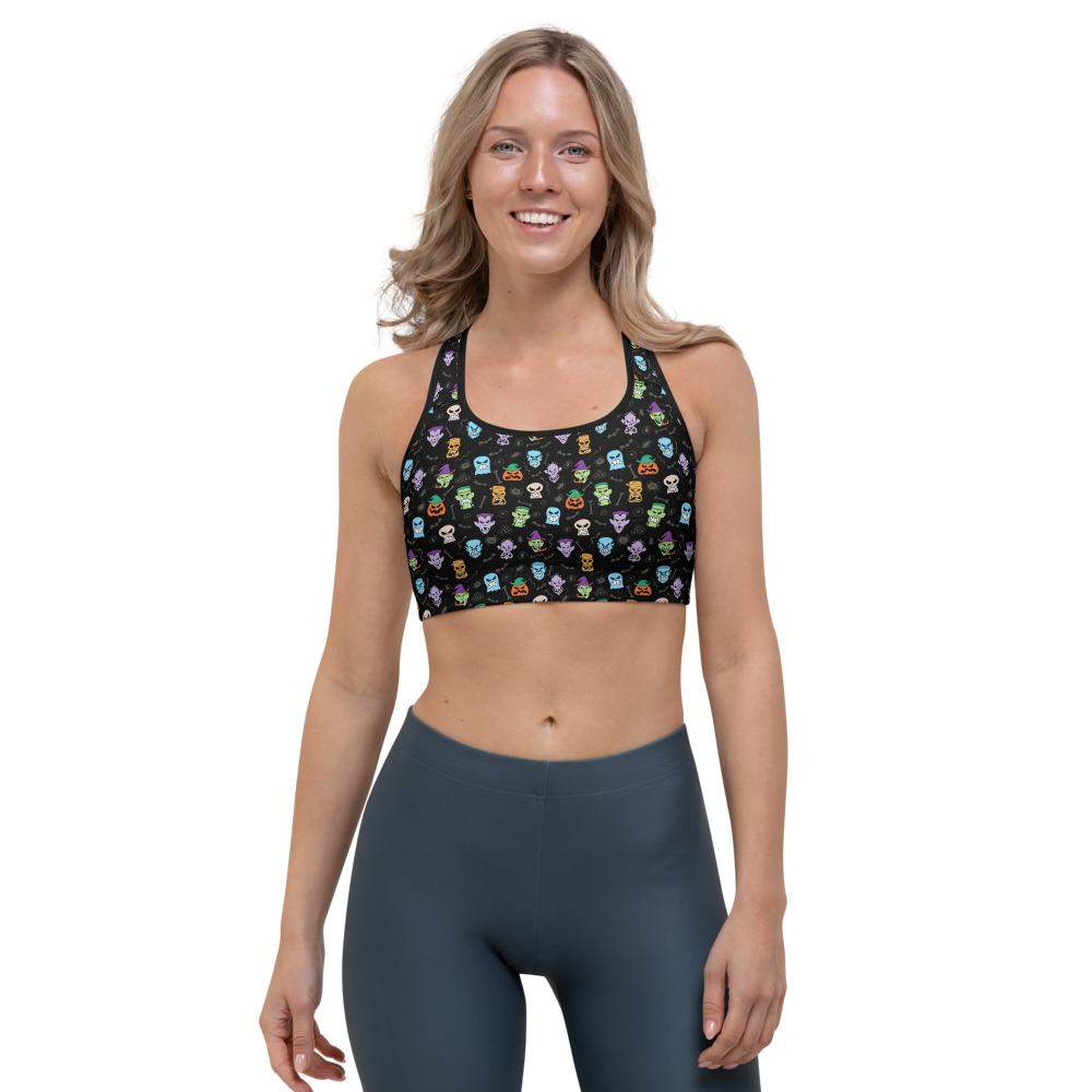 Scary Halloween faces Sports bra – Zoo&co
