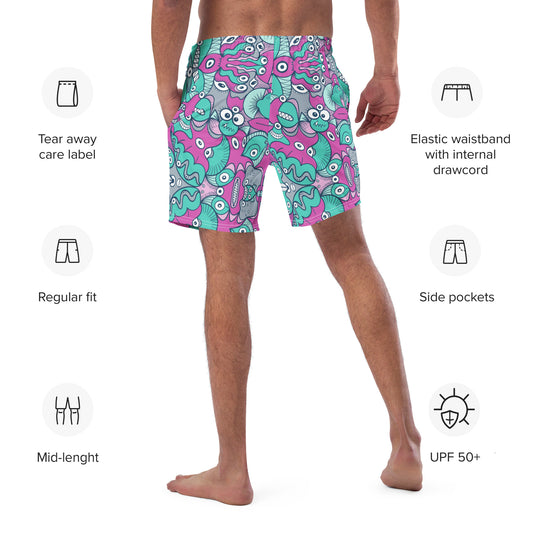 Sea creatures from an alien world Men's swim trunks. Specifications