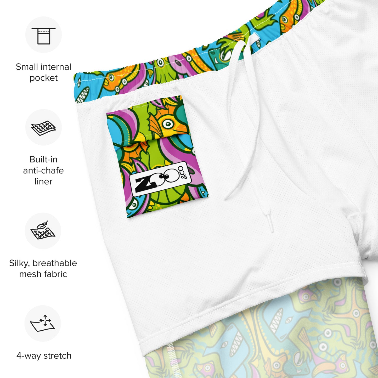 To keep calm and doodle is more than just doodling Men's swim trunks. Product details and specifications. Interior pocket