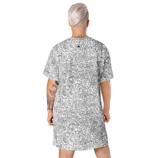 Impossible to stop doodling T-shirt dress-T-Shirt Dresses