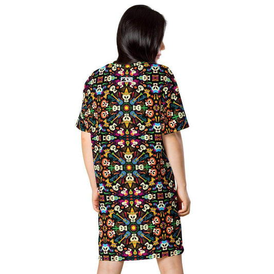 Day of the dead Mexican holiday T-shirt dress-T-Shirt Dresses