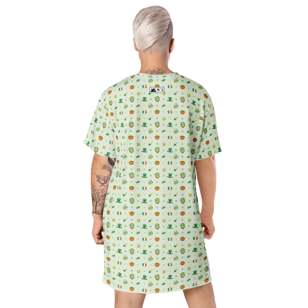 Celebrate Saint Patrick's Day in style T-shirt dress. Back view