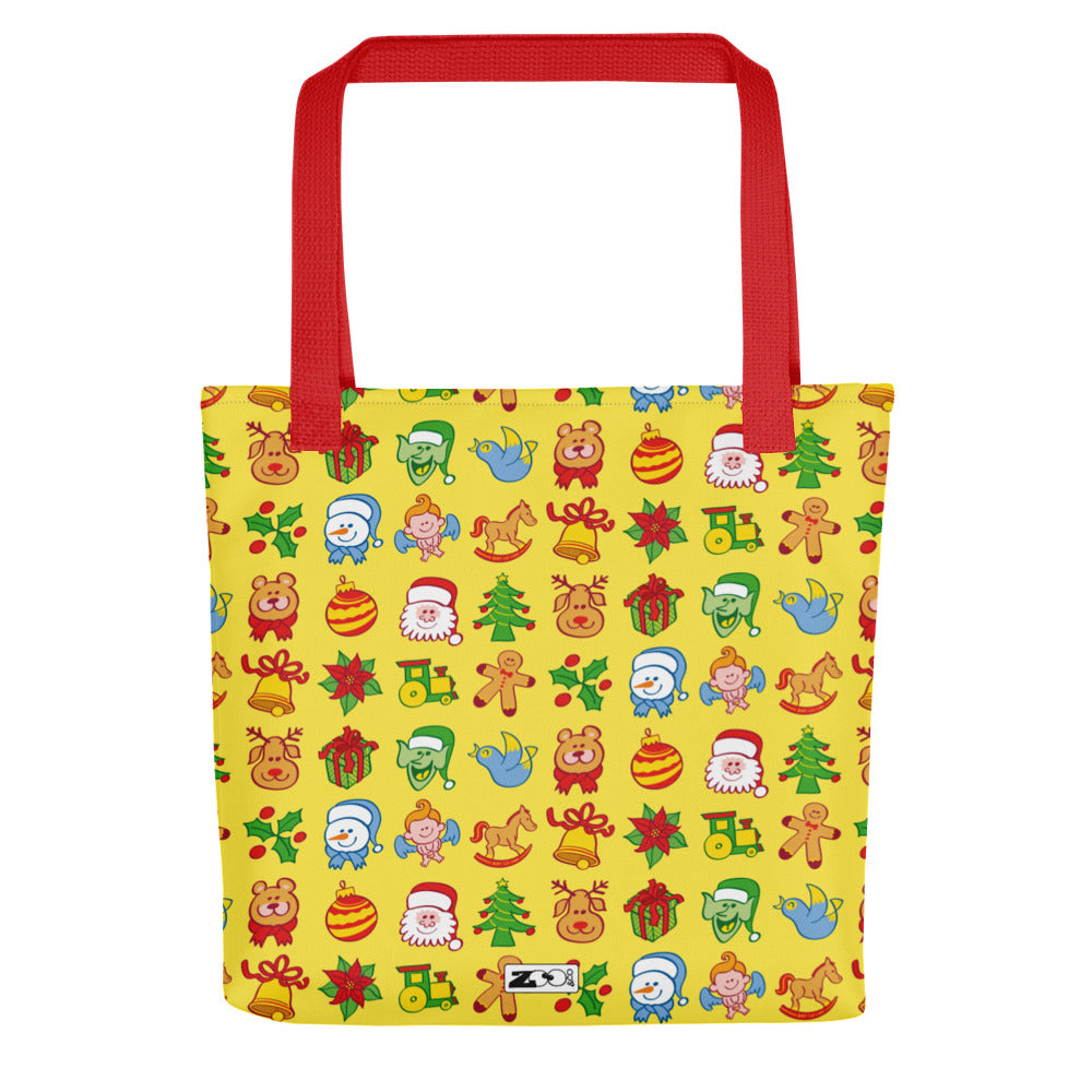 1pc Canvas Bag With Digitally Printed Christmas Pattern