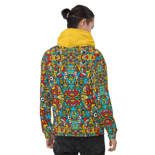 Crazy robots rising from rust in lively junkyards Unisex Hoodie-Unisex hoodies