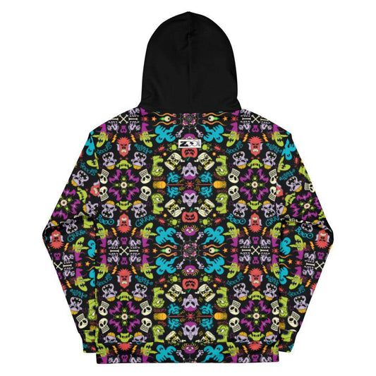 Spooky Halloween characters in a pattern design Unisex Hoodie-Unisex hoodies