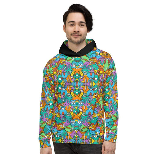 Fantastic doodle world full of weird creatures Unisex Hoodie-Unisex hoodies