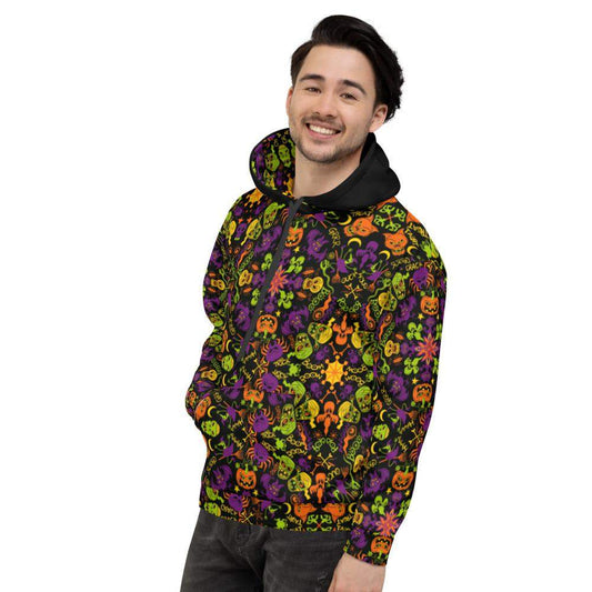 All Halloween stars in a creepy pattern design Unisex Hoodie-Unisex hoodies