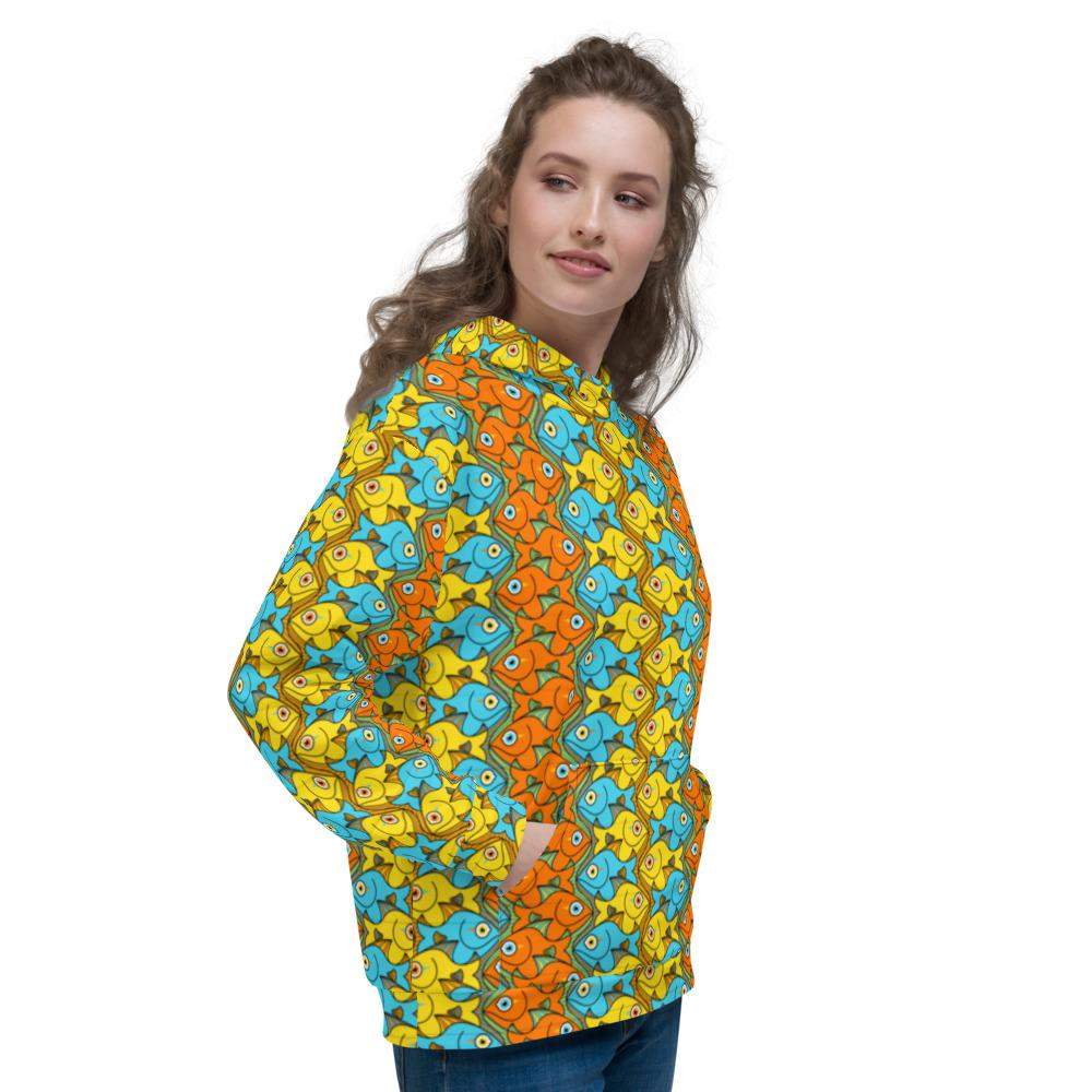 Smiling colorful fishes pattern Unisex Hoodie-Women's hoodies