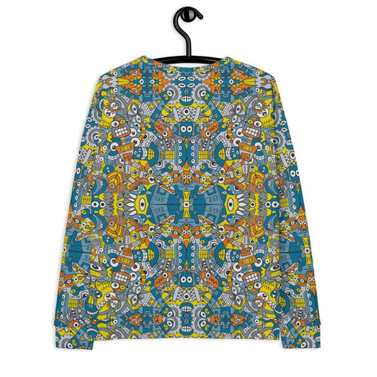 Retro robots doodle art Unisex Sweatshirt-Unisex sweatshirts