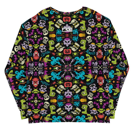 Spooky Halloween characters in a pattern design Unisex Sweatshirt-Unisex sweatshirts