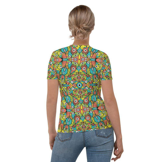 Alien monsters pattern design Women's T-shirt-All-over print T-Shirts