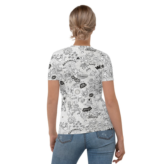 Celebrating the most comprehensive Doodle art of the universe Women's T-shirt. Back view