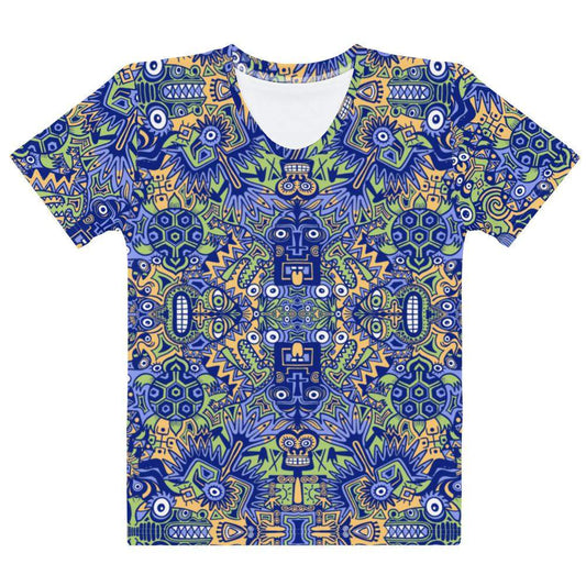 Playful Pre-columbian symbols pattern Women's T-shirt-All-over print T-Shirts
