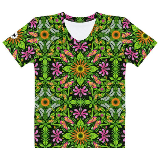 Magical garden full of flowers and insects Women's T-shirt-All-over print T-Shirts