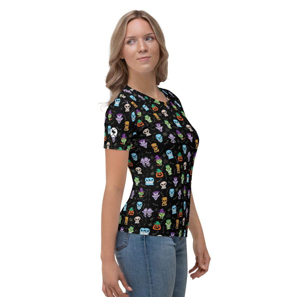 Scary Halloween faces Women's T-shirt-All-over print T-Shirts