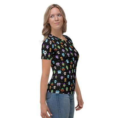 Scary Halloween faces Women's T-shirt-All-over print T-Shirts
