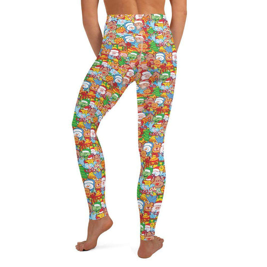 All Christmas stars pattern design Yoga Leggings-Yoga leggings
