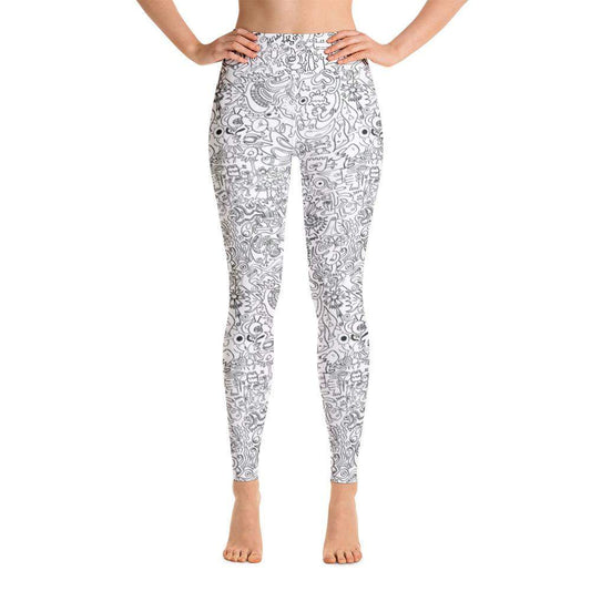 Impossible to stop doodling Yoga Leggings-Yoga leggings
