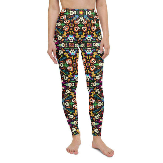 Day of the dead Mexican holiday Yoga Leggings-Yoga leggings