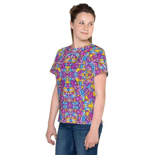 Doodle art compulsion is out of control Youth crew neck t-shirt-Youth crew neck t-shirt