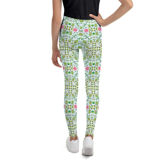 Funny frogs hunting flies Youth Leggings-Youth Leggings