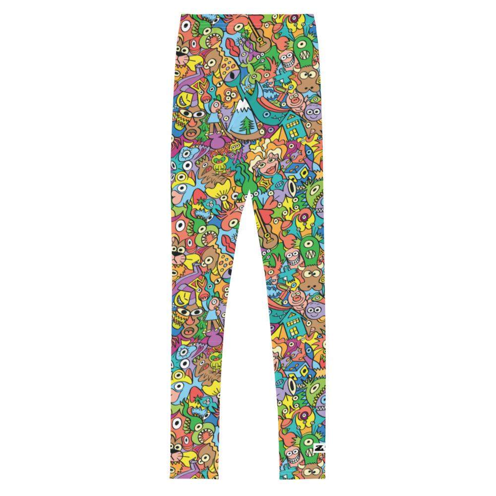 Cheerful crowd enjoying a lively carnival Youth Leggings-Youth Leggings