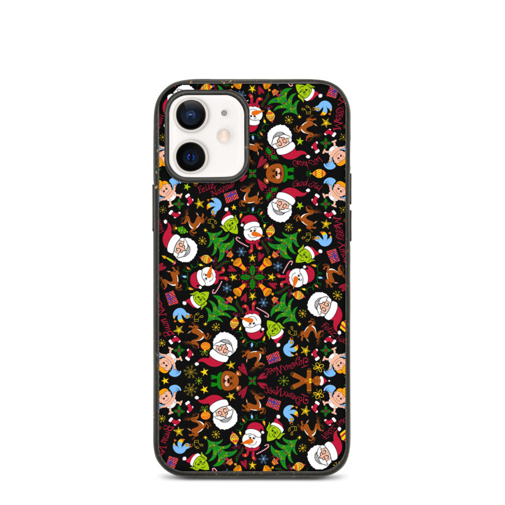 The joy of Christmas pattern design Biodegradable phone case. iPhone 12